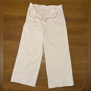 Everlane Pale Pink Denim | High Waisted Cropped Wide Leg | Size 10
